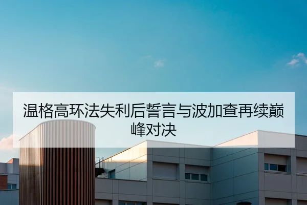 温格高环法失利后誓言与波加查再续巅峰对决